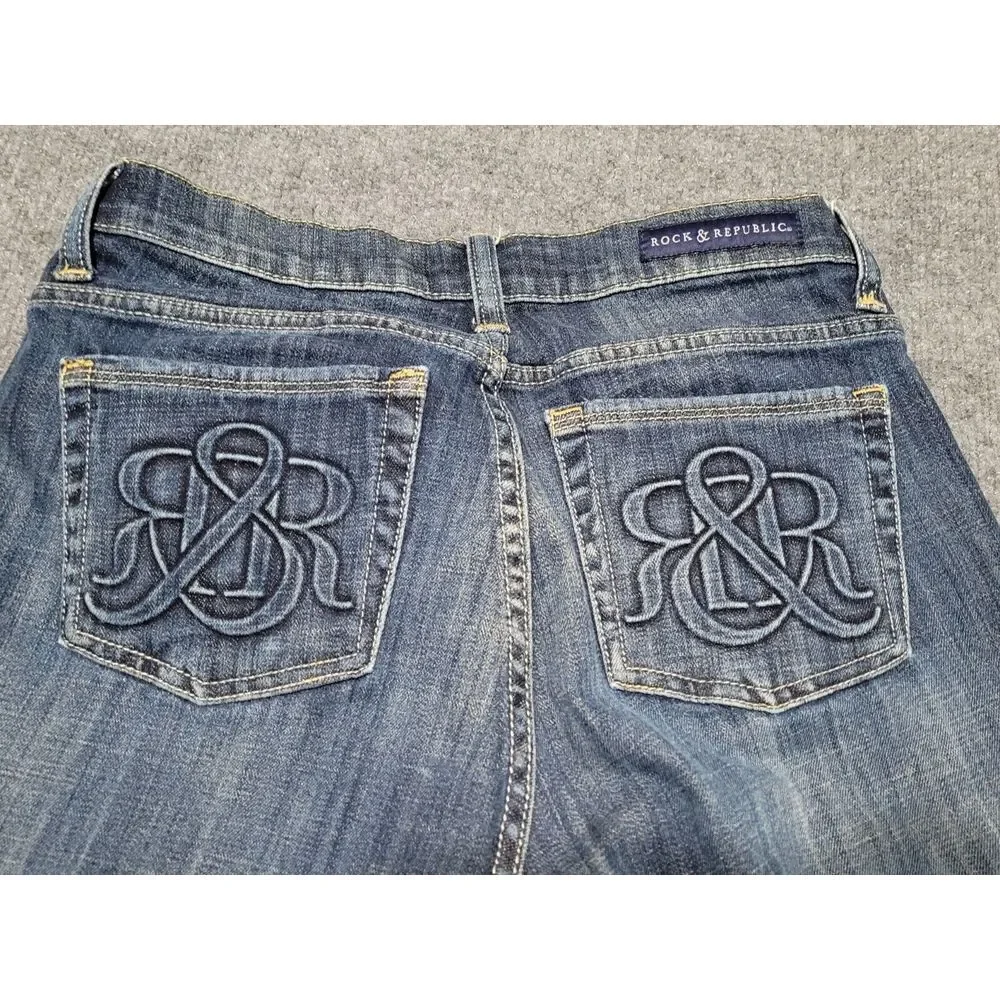 Rock & Republic Berlin Jeans‎ Womens 8 M Blue Denim Stretch Denim